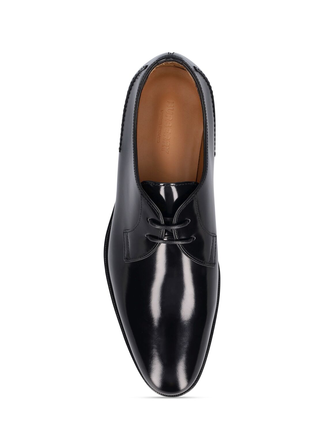 Shop Burberry Simon Leather Lace-up Derby Shoes In Black