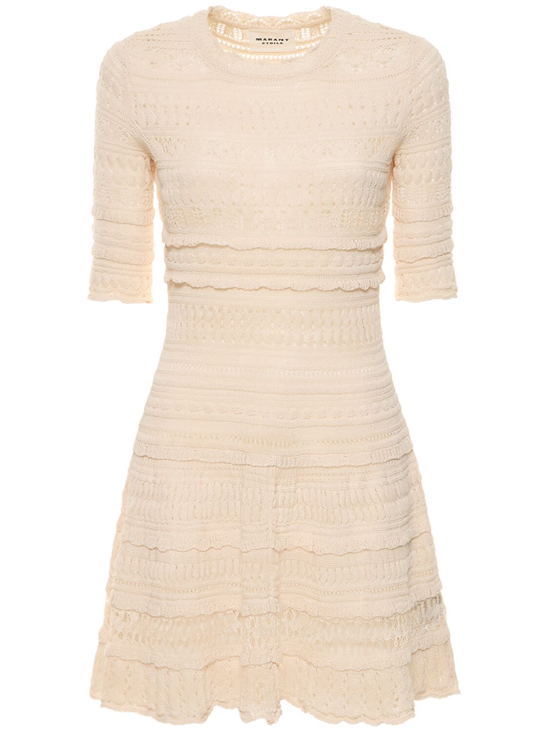 Image of Fauve Crochet Cotton Mini Dress