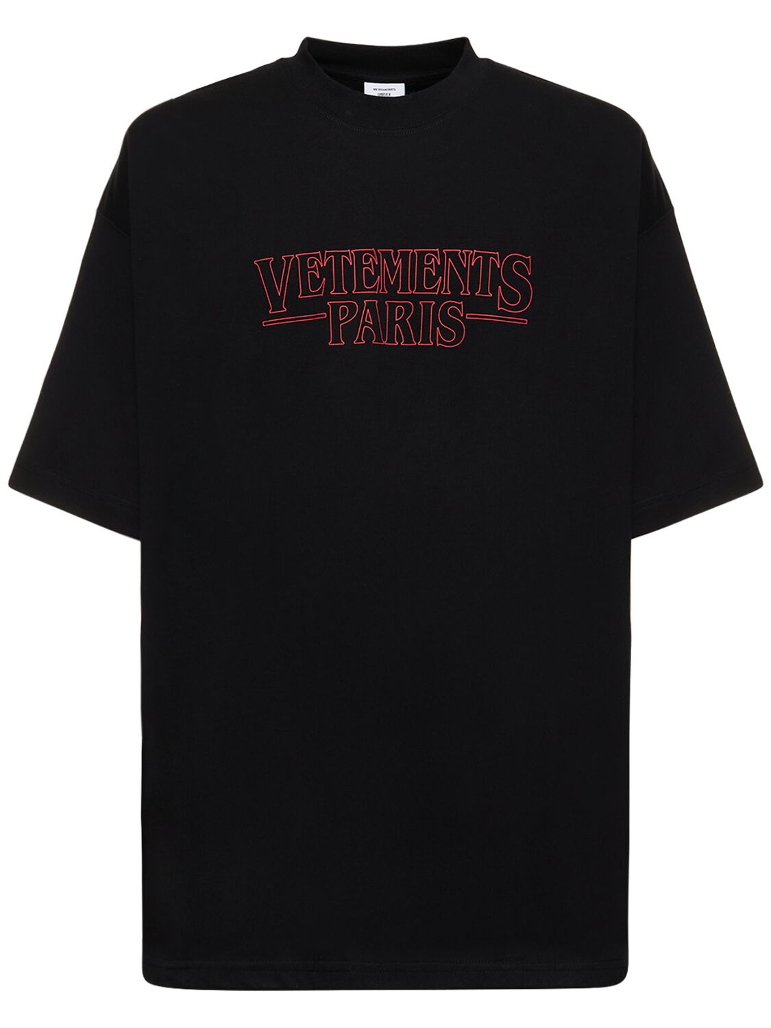Vetements Paris Logo-print Short-sleeve T-shirt In Black