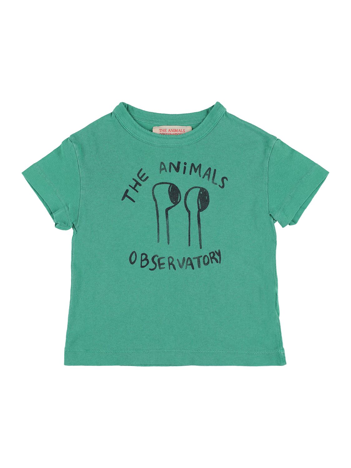 The Animals Observatory Kids' Printed Cotton Jersey T-shirt In Green