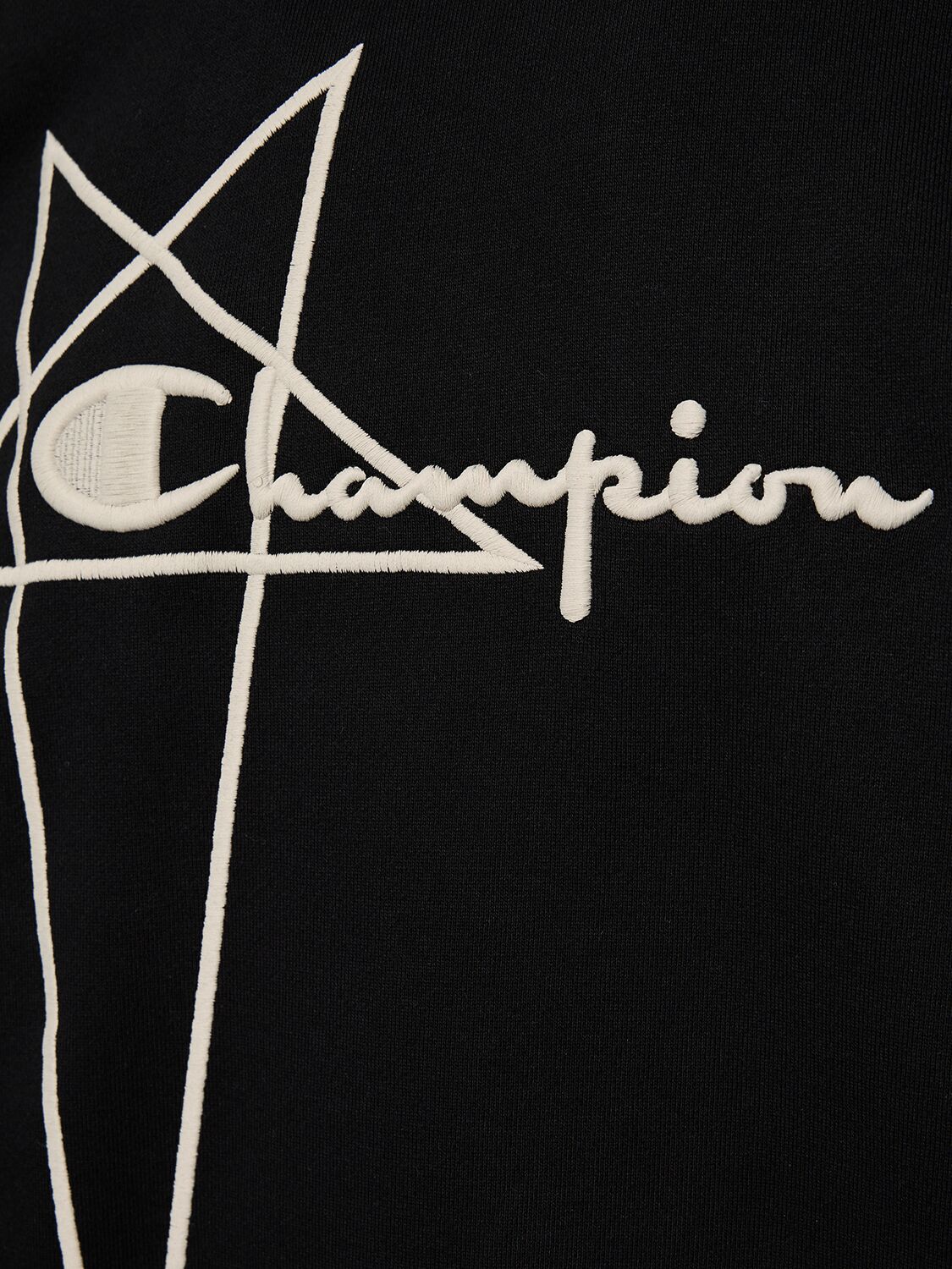 Rick Owens Black Champion Edition Pullover Sweatshirt | ModeSens
