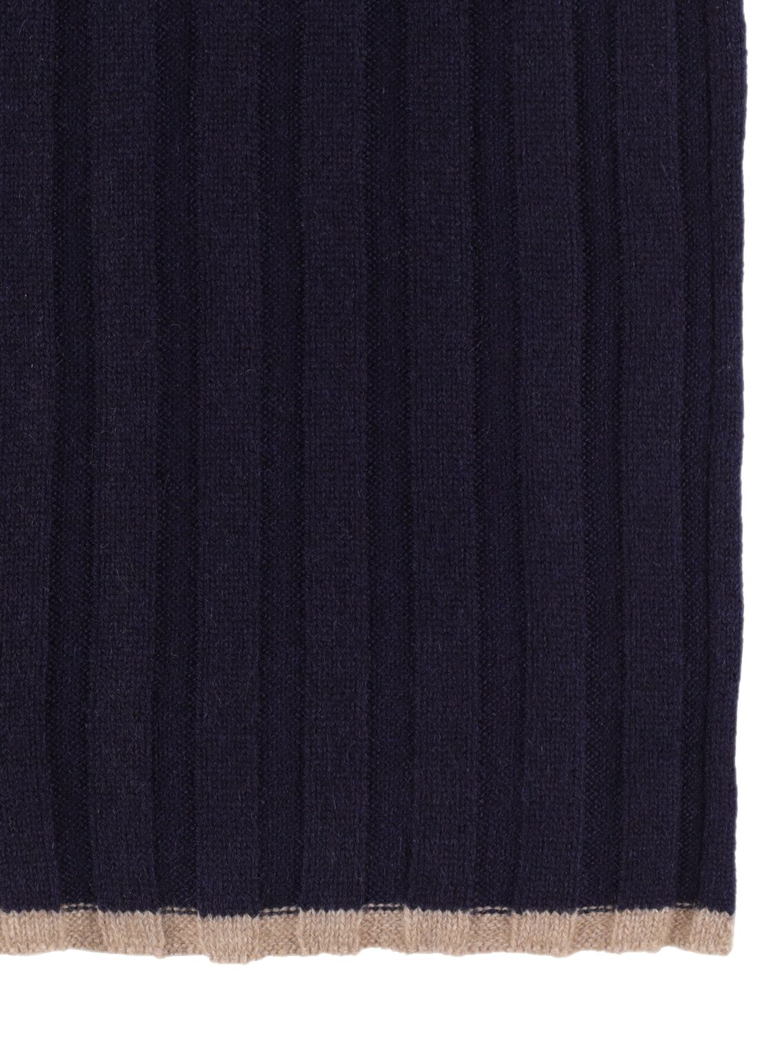 Shop Brunello Cucinelli Fine Cashmere Rib Knit Scarf In Navy