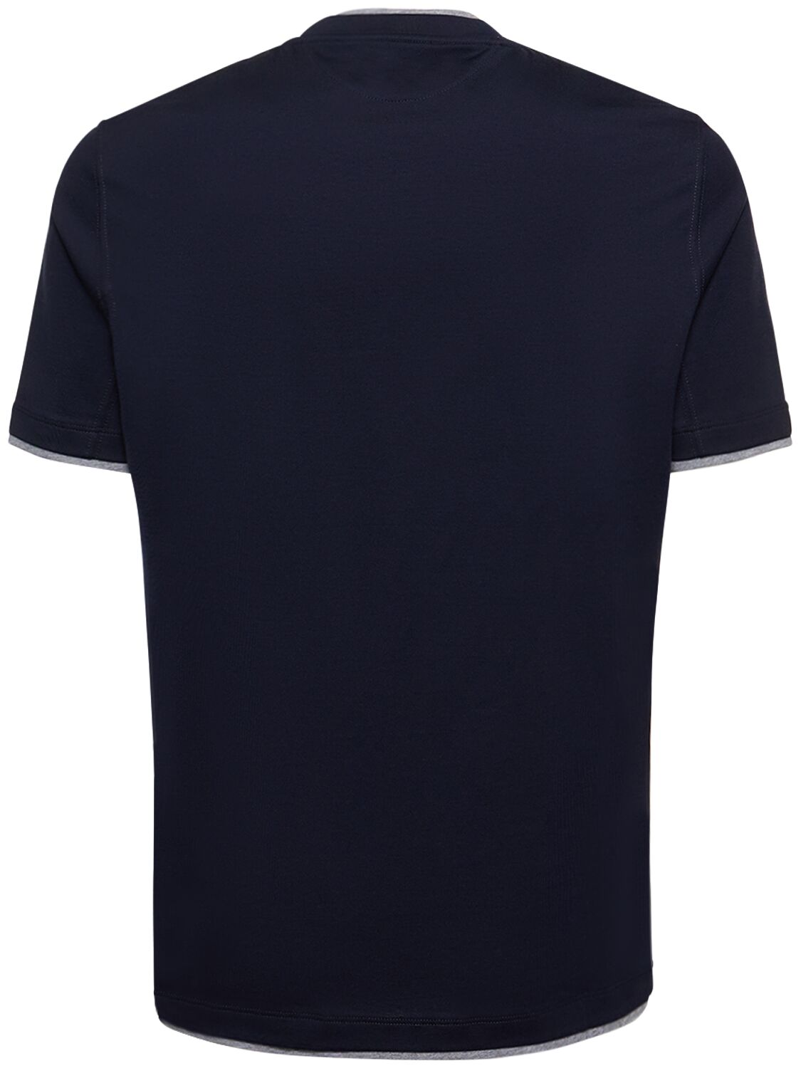 Shop Brunello Cucinelli Cotton Crewneck T-shirt In Navy