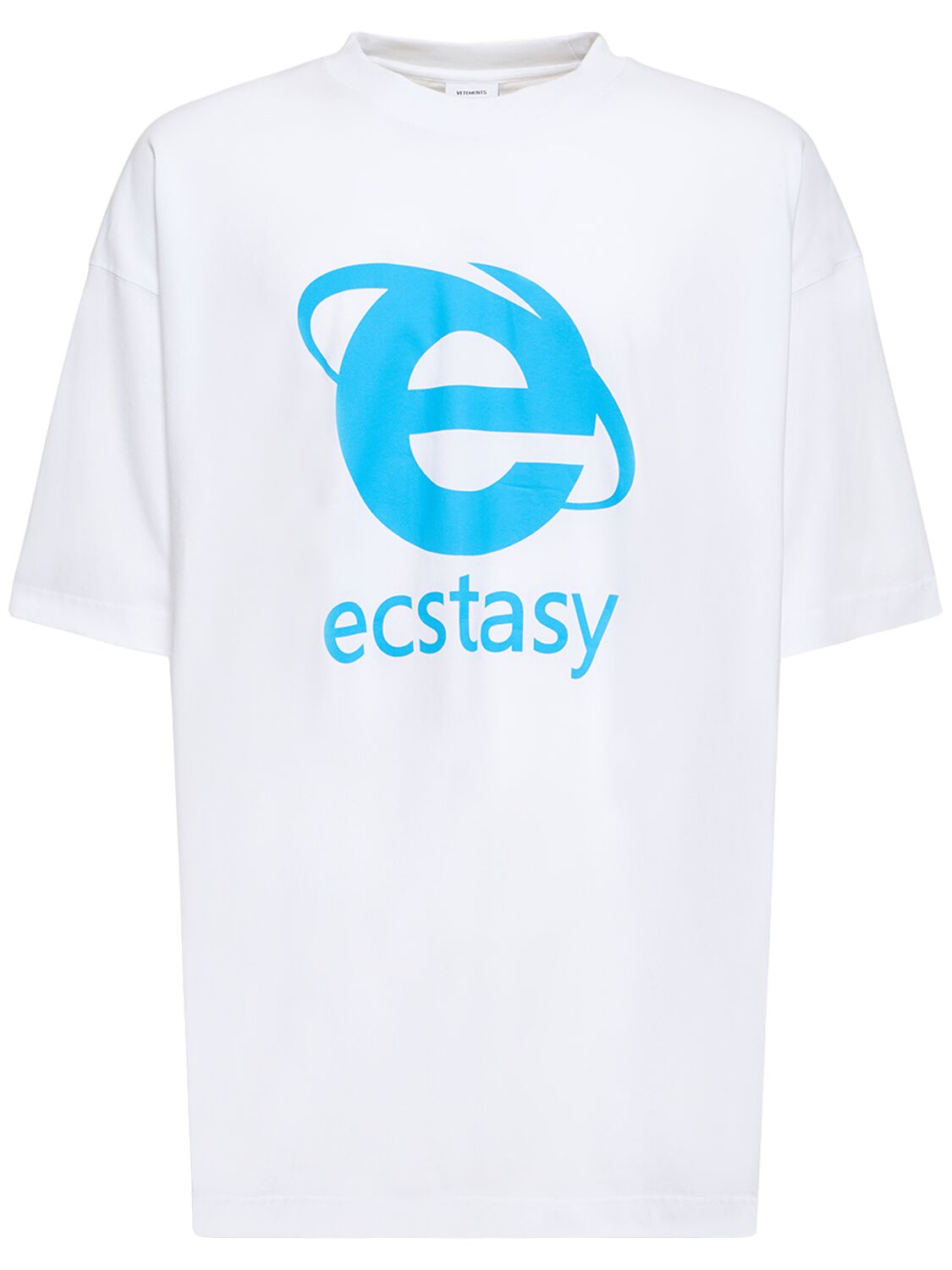 Shop Vetements Ecstasy Printed Cotton T-shirt In White