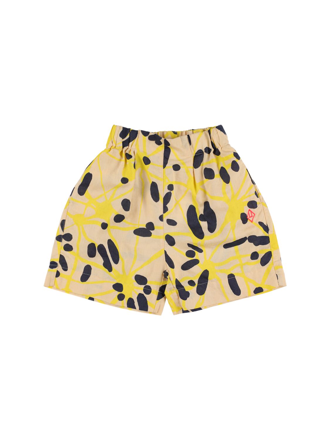 Image of Printed Cotton & Linen Shorts