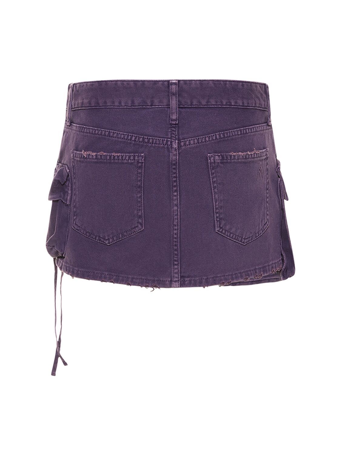 Shop Attico Fay Denim Cargo Mini Skirt In Purple