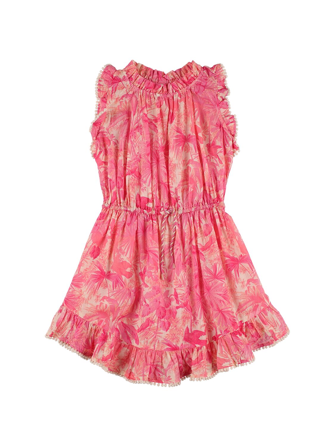 Zimmermann Kids' Printed Cotton Dress In Pink Palm