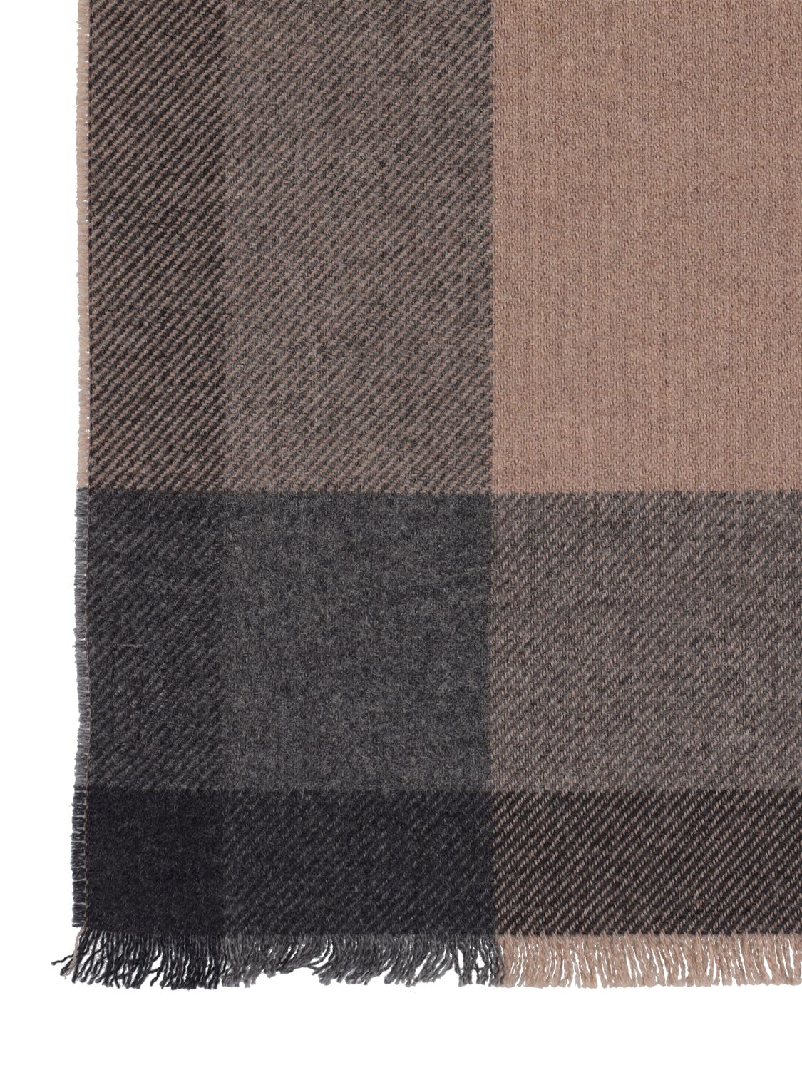 Shop Brunello Cucinelli Wool & Cashmere Scarf In Grey,brown