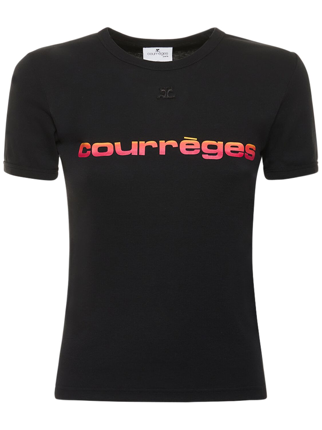 COURRÈGES SUNSET GRADIENT PRINTED COTTON T-SHIRT