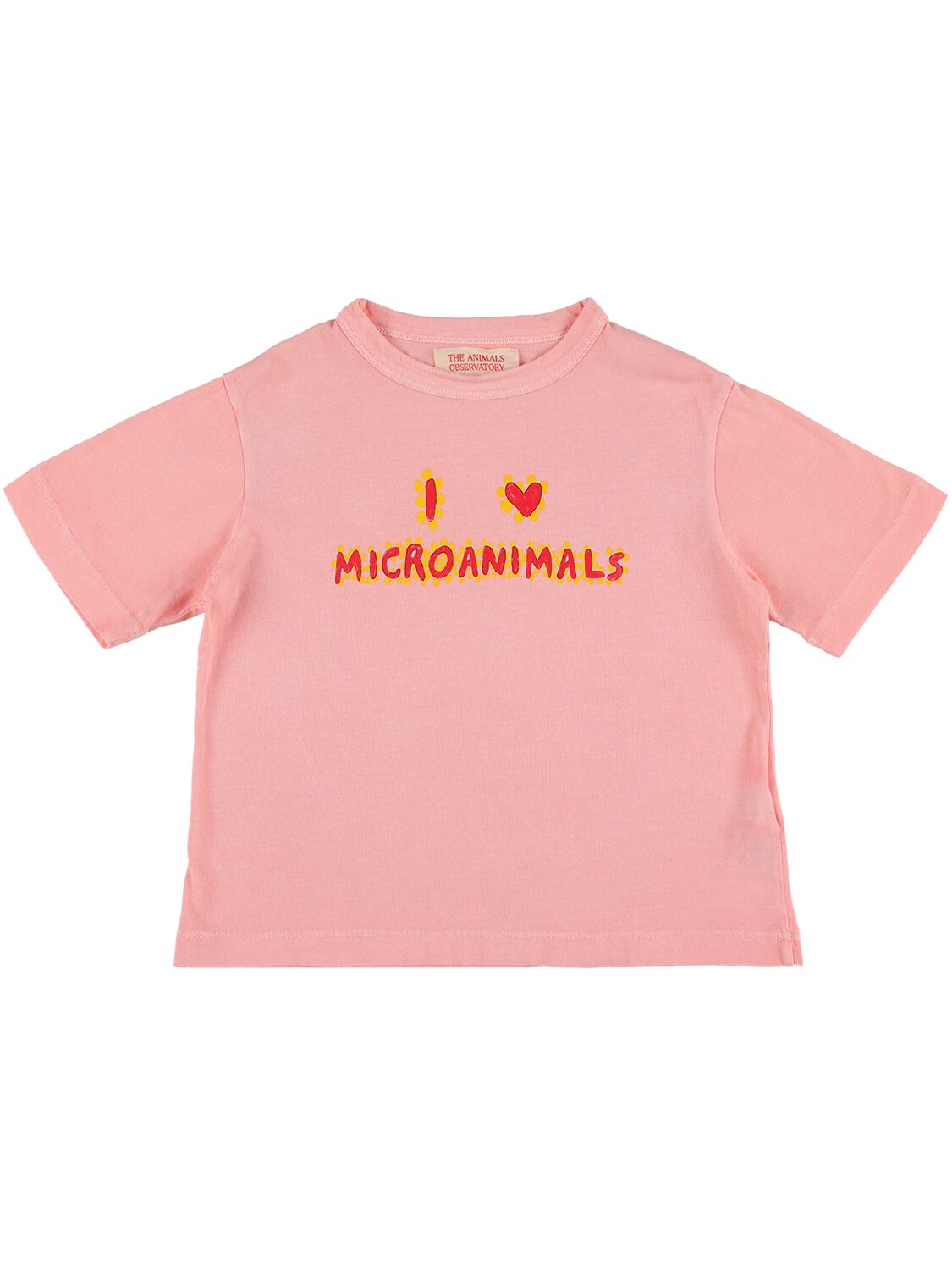 The Animals Observatory Kids' Printed Cotton Jersey T-shirt In Pink