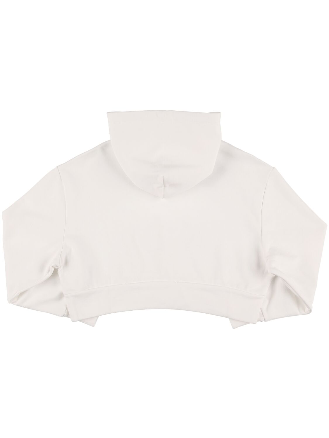 Shop N°21 Logo Print Cropped Cotton Jersey Hoodie In White