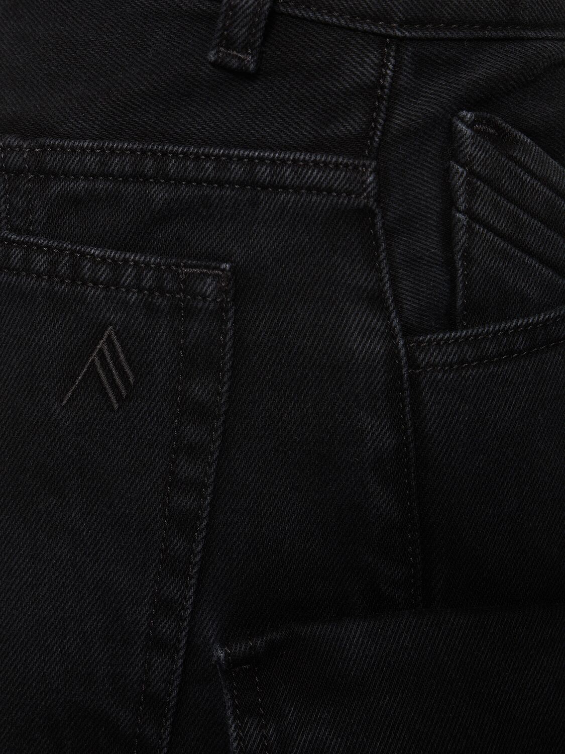 Shop Attico Fern Low Rise Wide Denim Cargo Jeans In Black