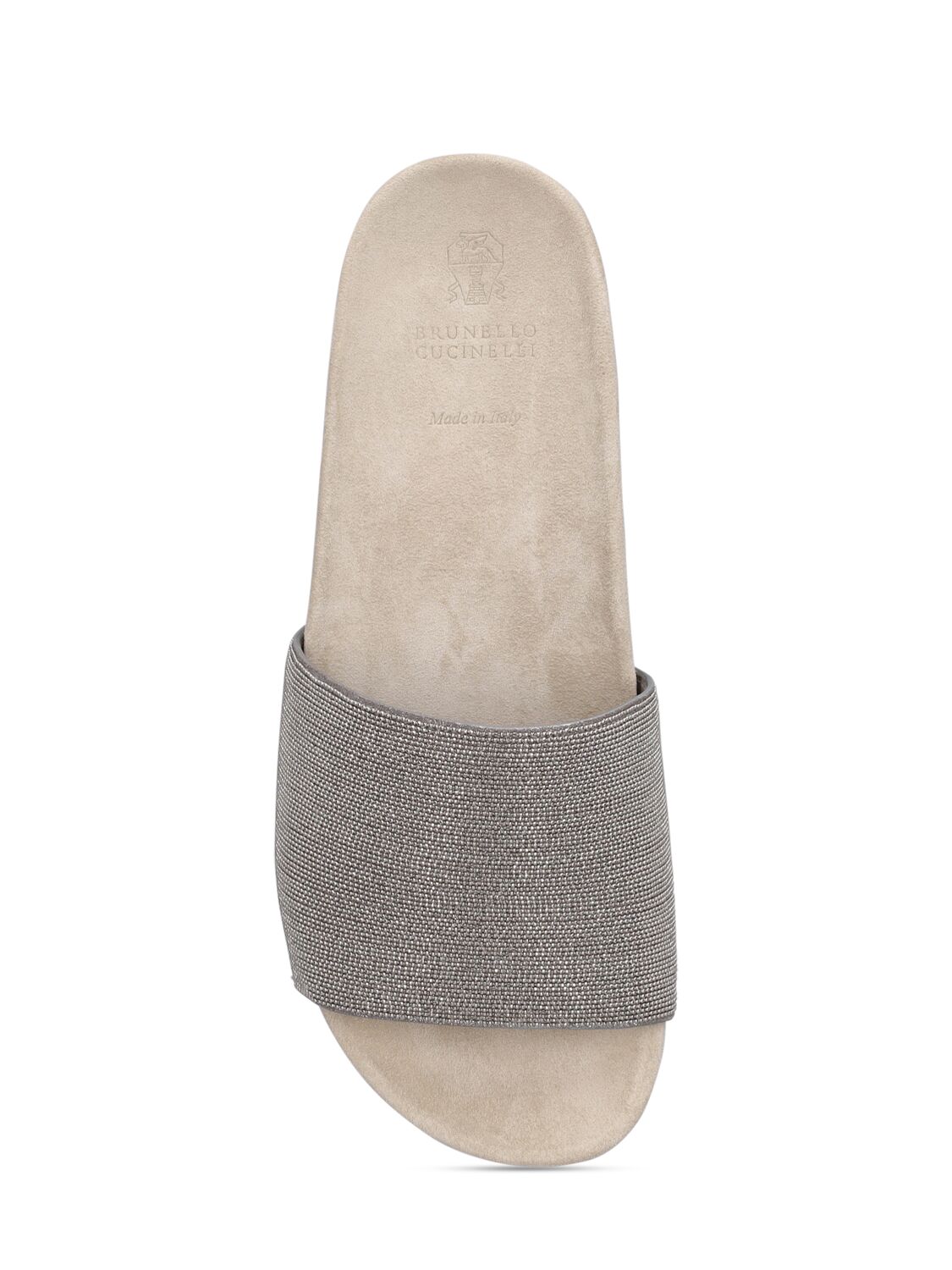 Shop Brunello Cucinelli 20mm Leather Slide Sandals In Grey
