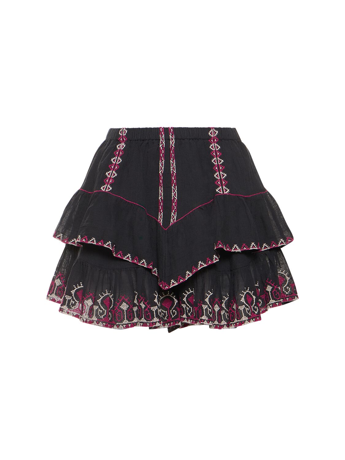 Image of Jocadia Ruffled Cotton Mini Skirt
