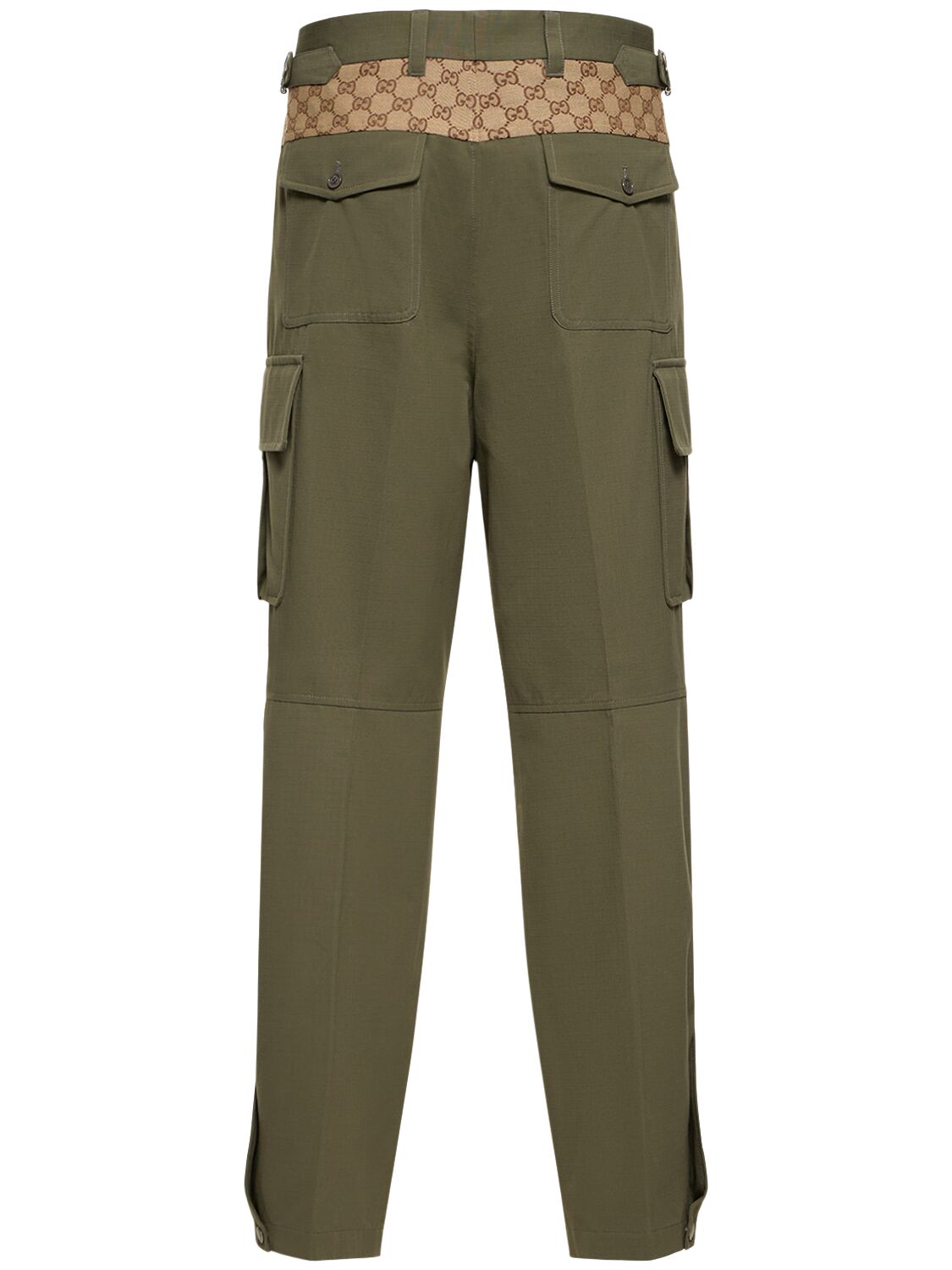 Shop Gucci Wool Blend Cargo Pants In 卡其色