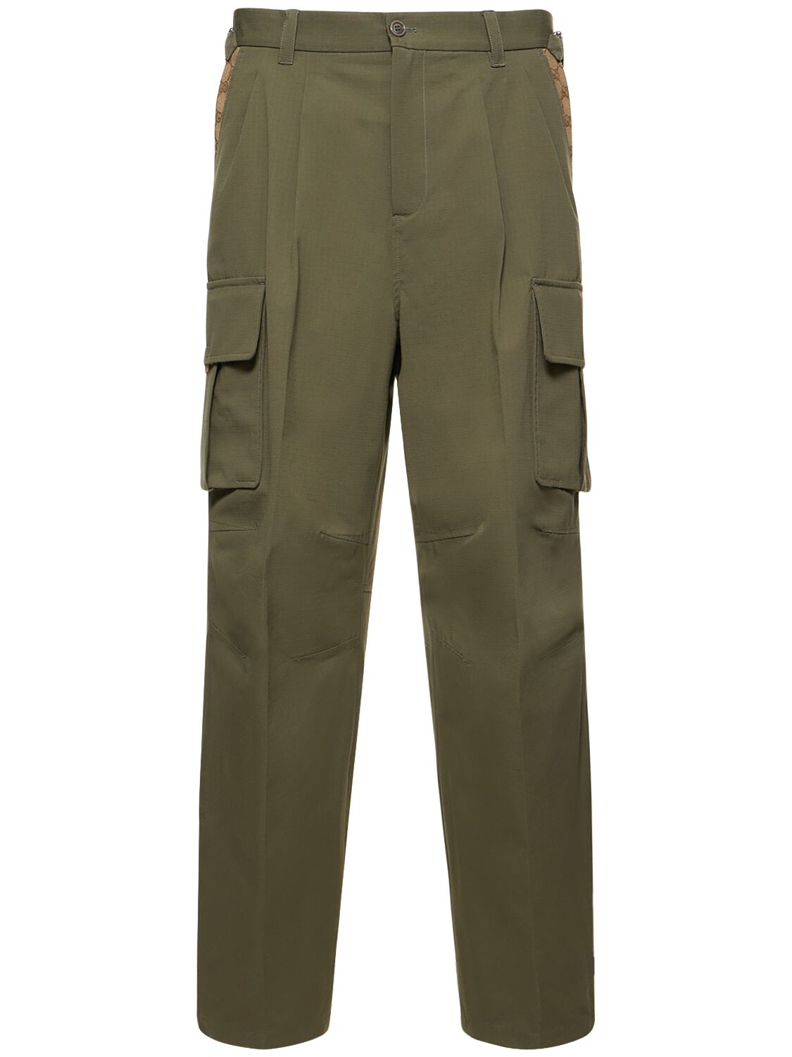 Shop Gucci Wool Blend Cargo Pants In 卡其色