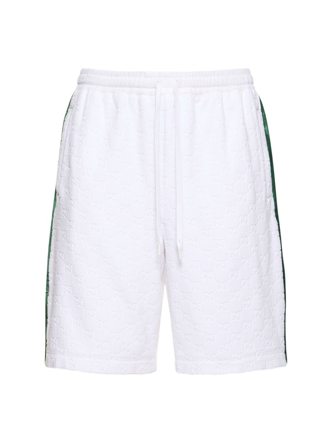 Gucci Gg Sponge Sweat Shorts W/ Web Detail In 白色,多色