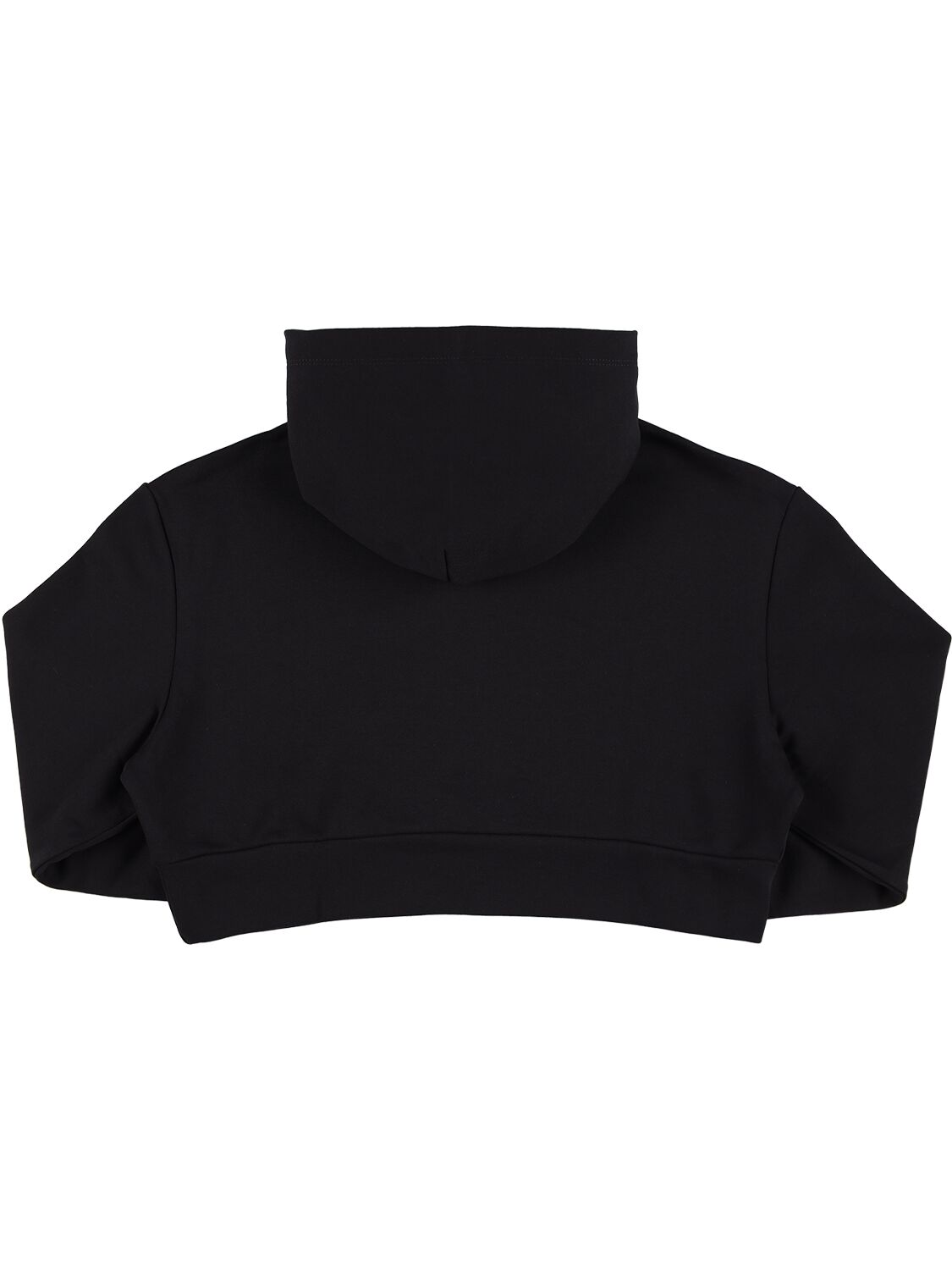 Shop N°21 Logo Print Cropped Cotton Jersey Hoodie In Black