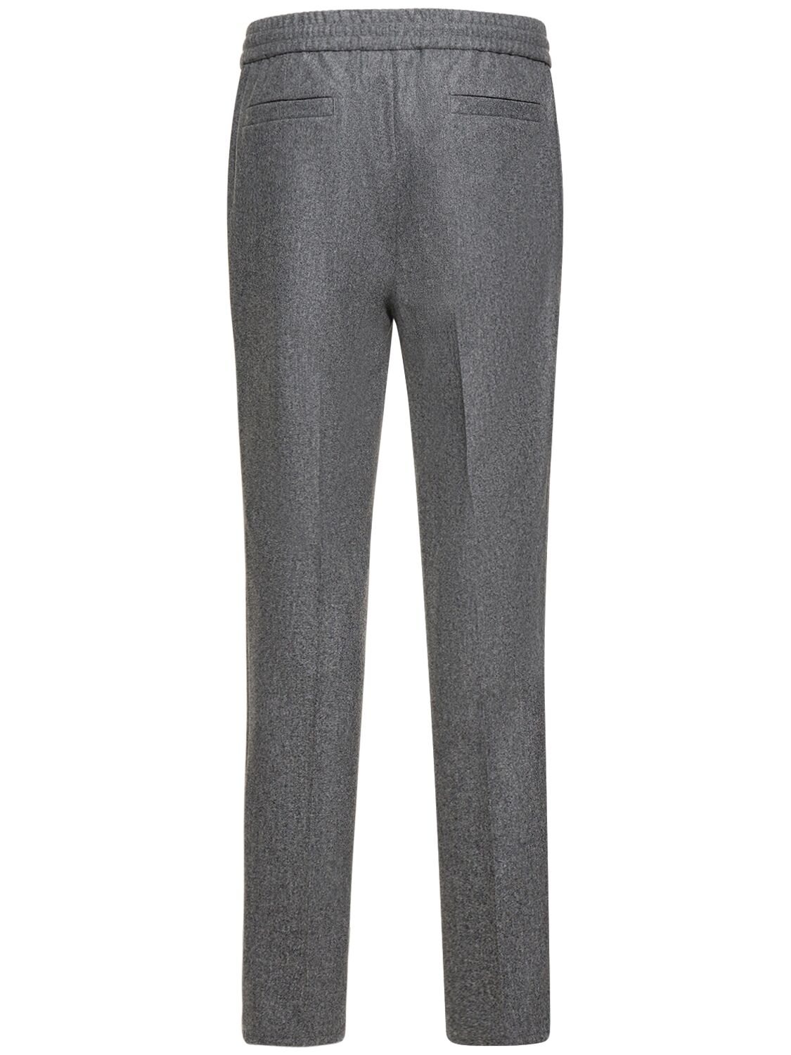 Shop Brunello Cucinelli Wool Flannel Sweatpants In Grey