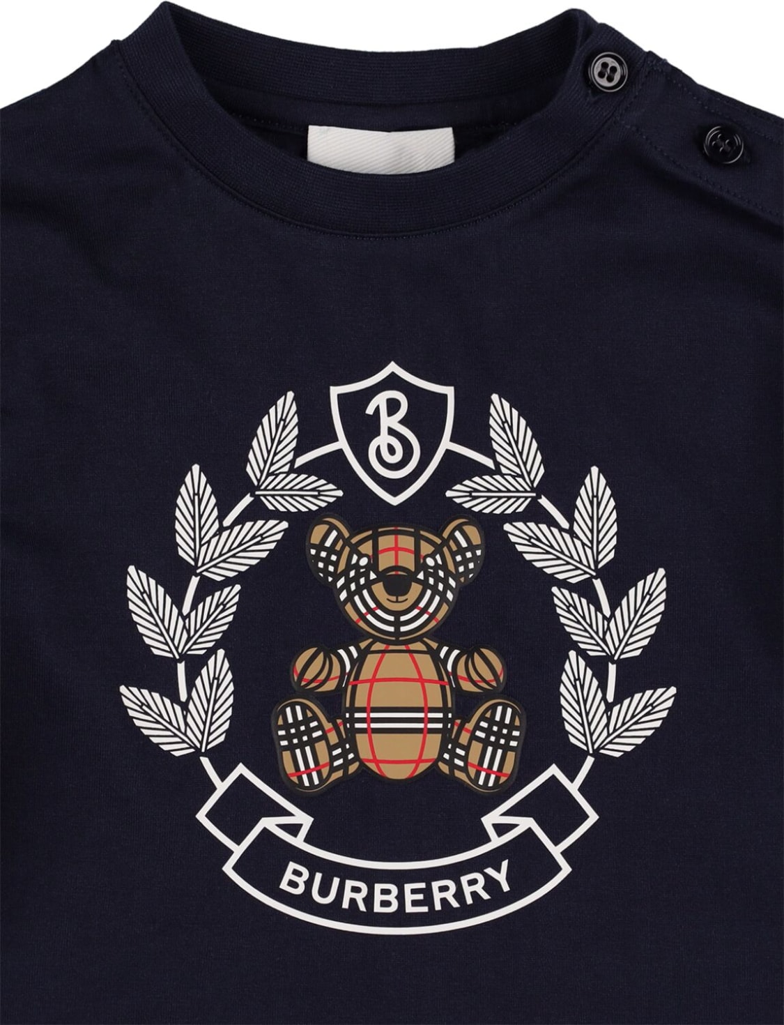 Shop Burberry Logo Printed Cotton Jersey T-shirt In Navy