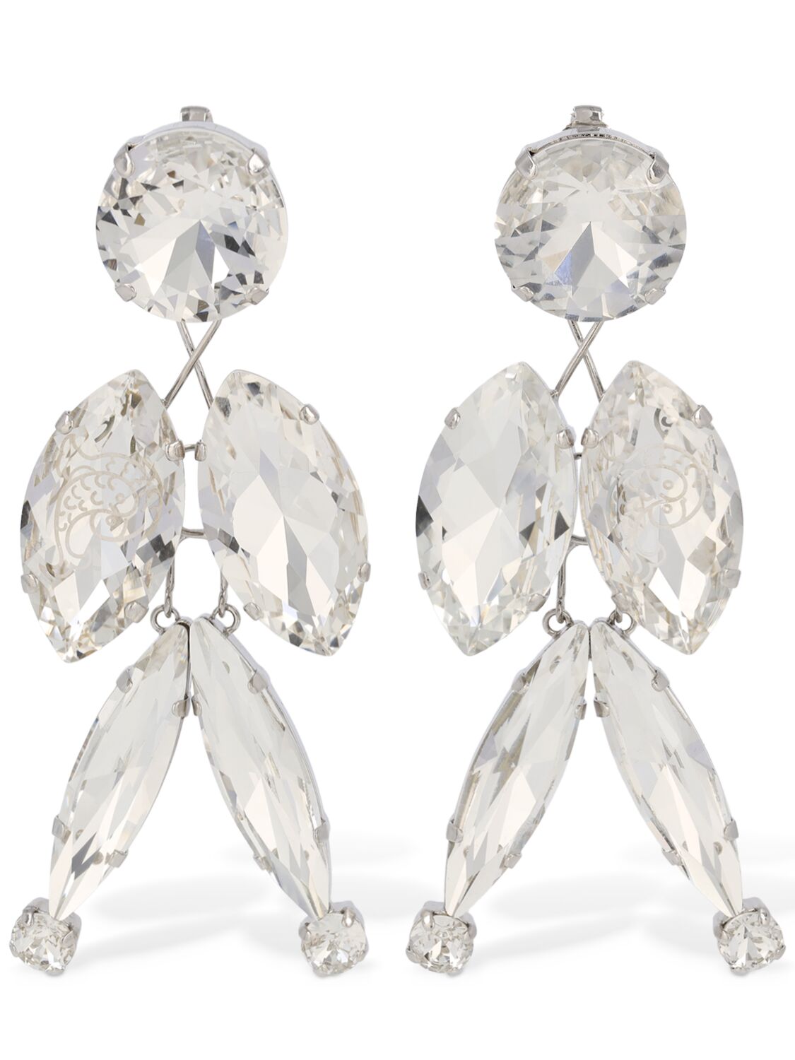 Image of Crystal Cascade Clip-on Earrings