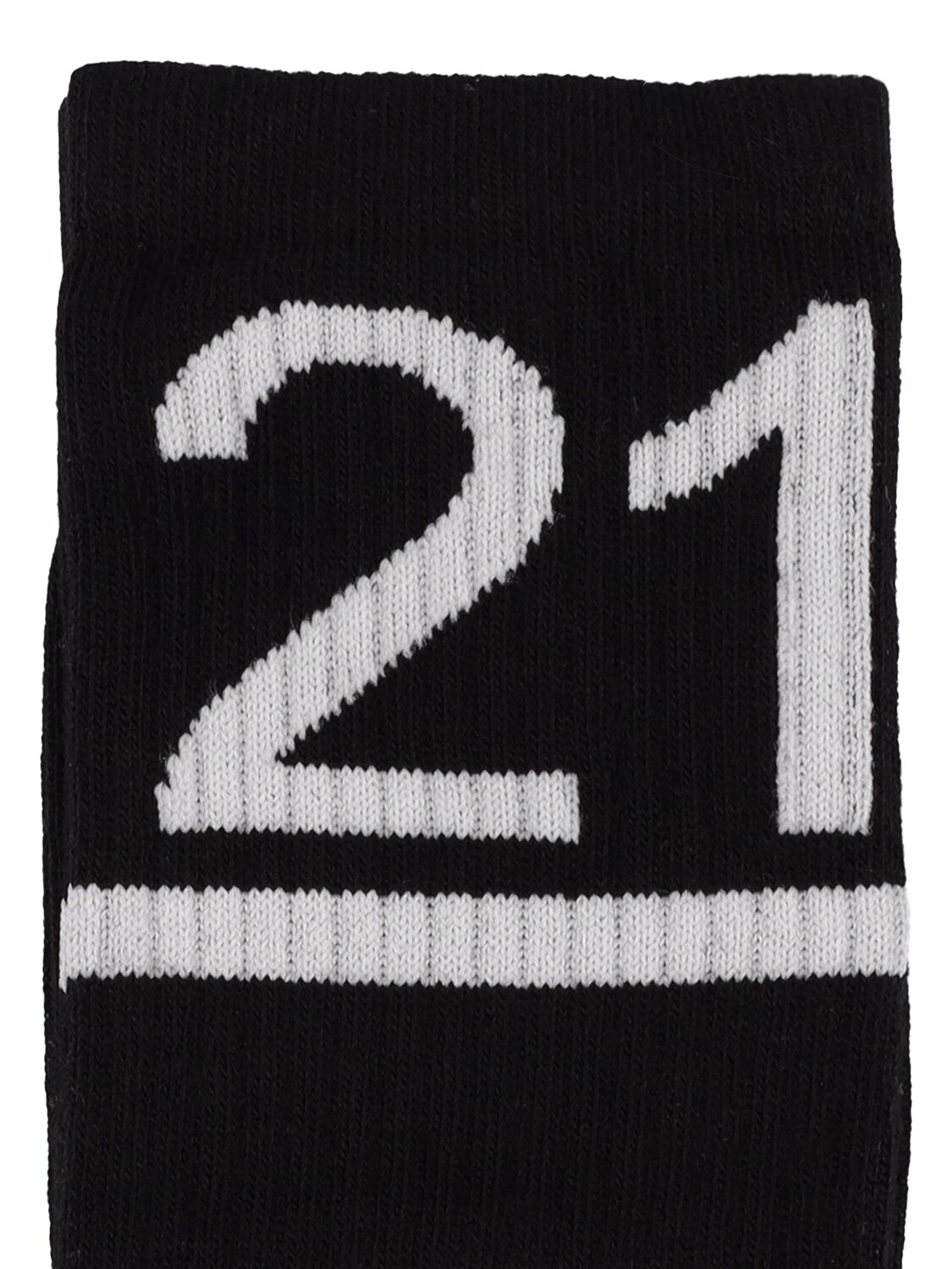 Shop N°21 Logo Intarsia Cotton Blend Socks In Black