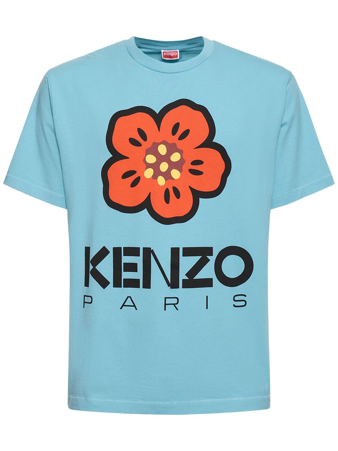 Kenzo Boke Logo Cotton Jersey T-shirt In Cyan