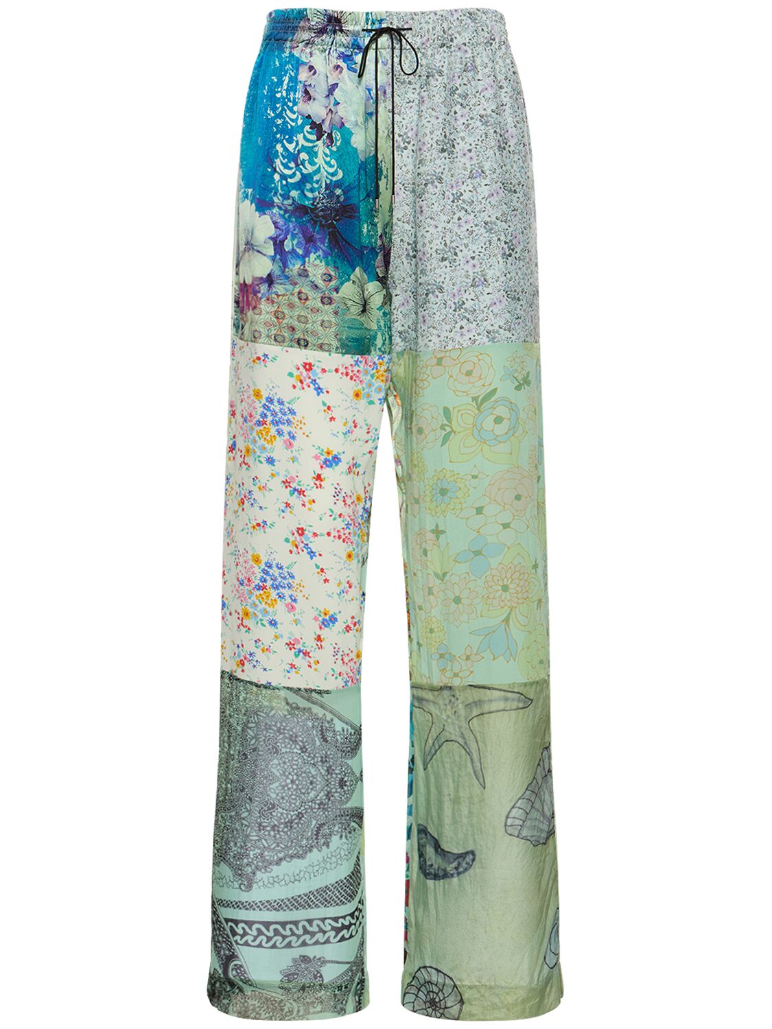 Patchwork Silk Scarf Pajama Pants – WOMEN > CLOTHING > PANTS