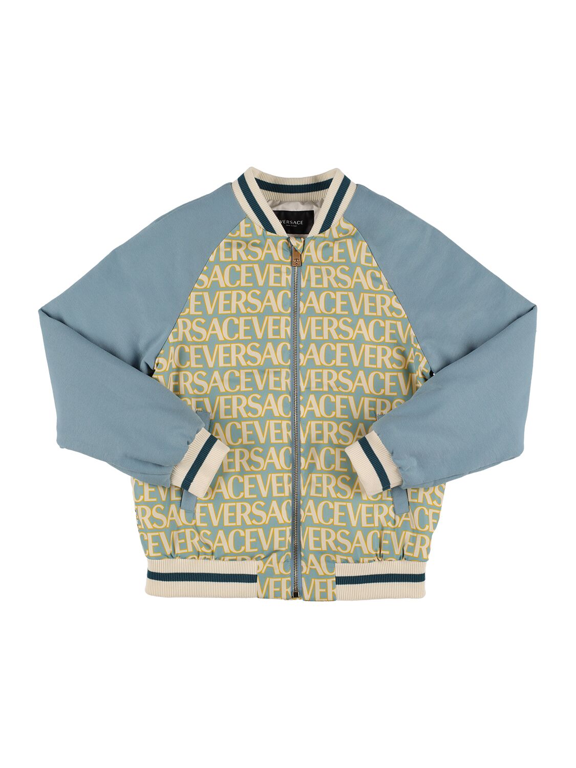 Versace Kids' Nylon Puffer Jacket In Multicolor