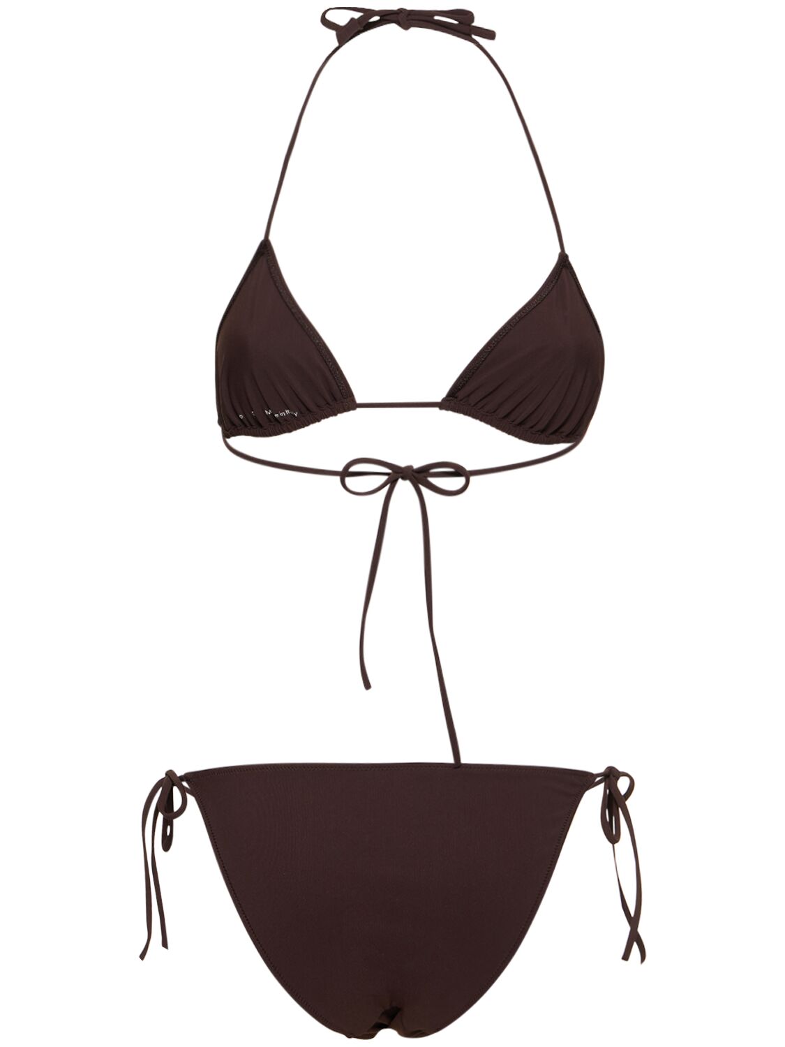 Shop Lido Venti Self-tie Triangle Bikini In Brown
