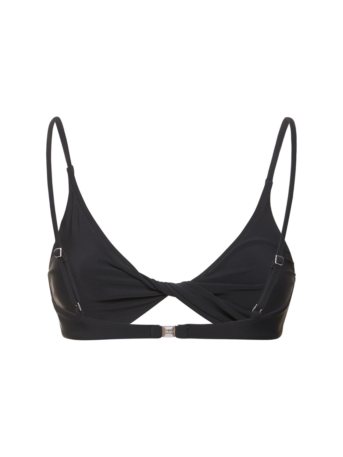 Shop Totême Twist-front Triangle Bikini Top In 黑色