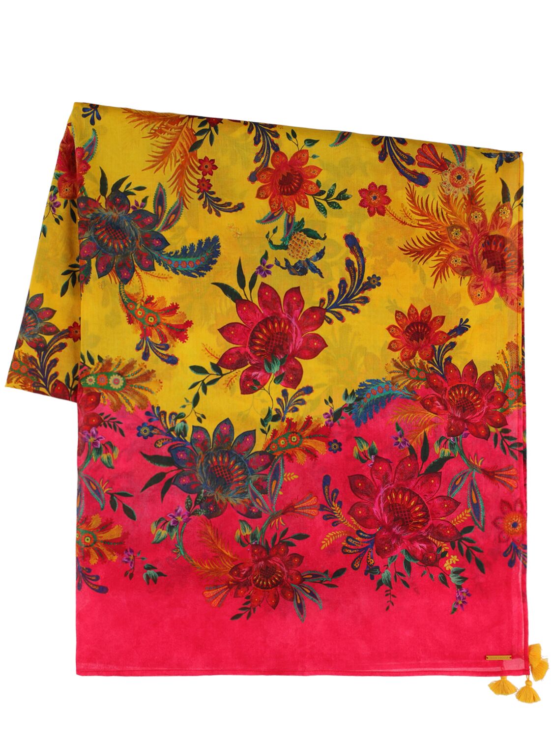 Shop Zimmermann Floral Print Cotton Sarong In Yellow Floreal