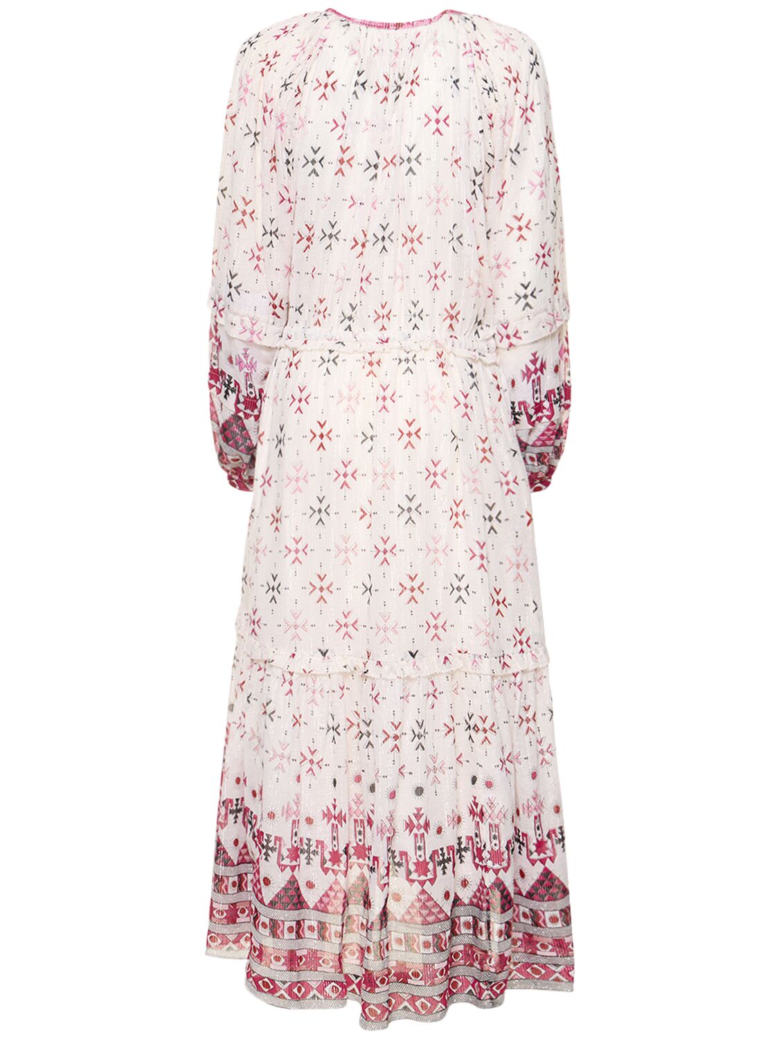 Image of Fratela Floral Long Sleeve Midi Dress