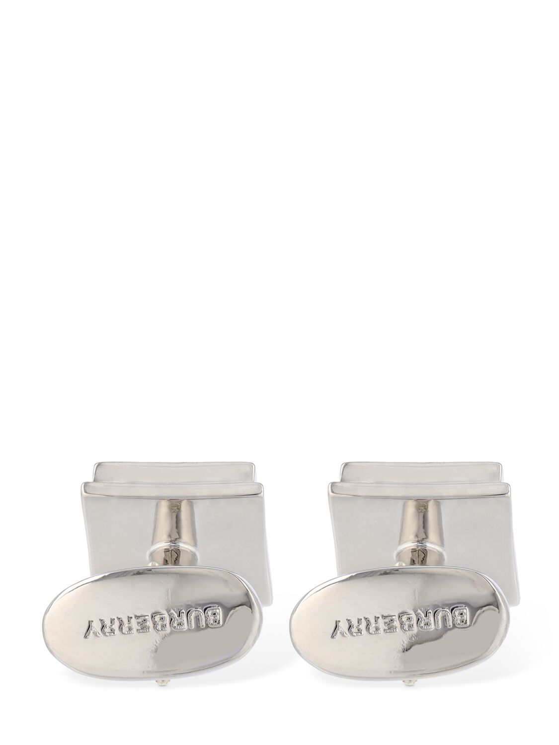 Shop Burberry Archive Beige Check Enamel Cufflinks In Multi,silver