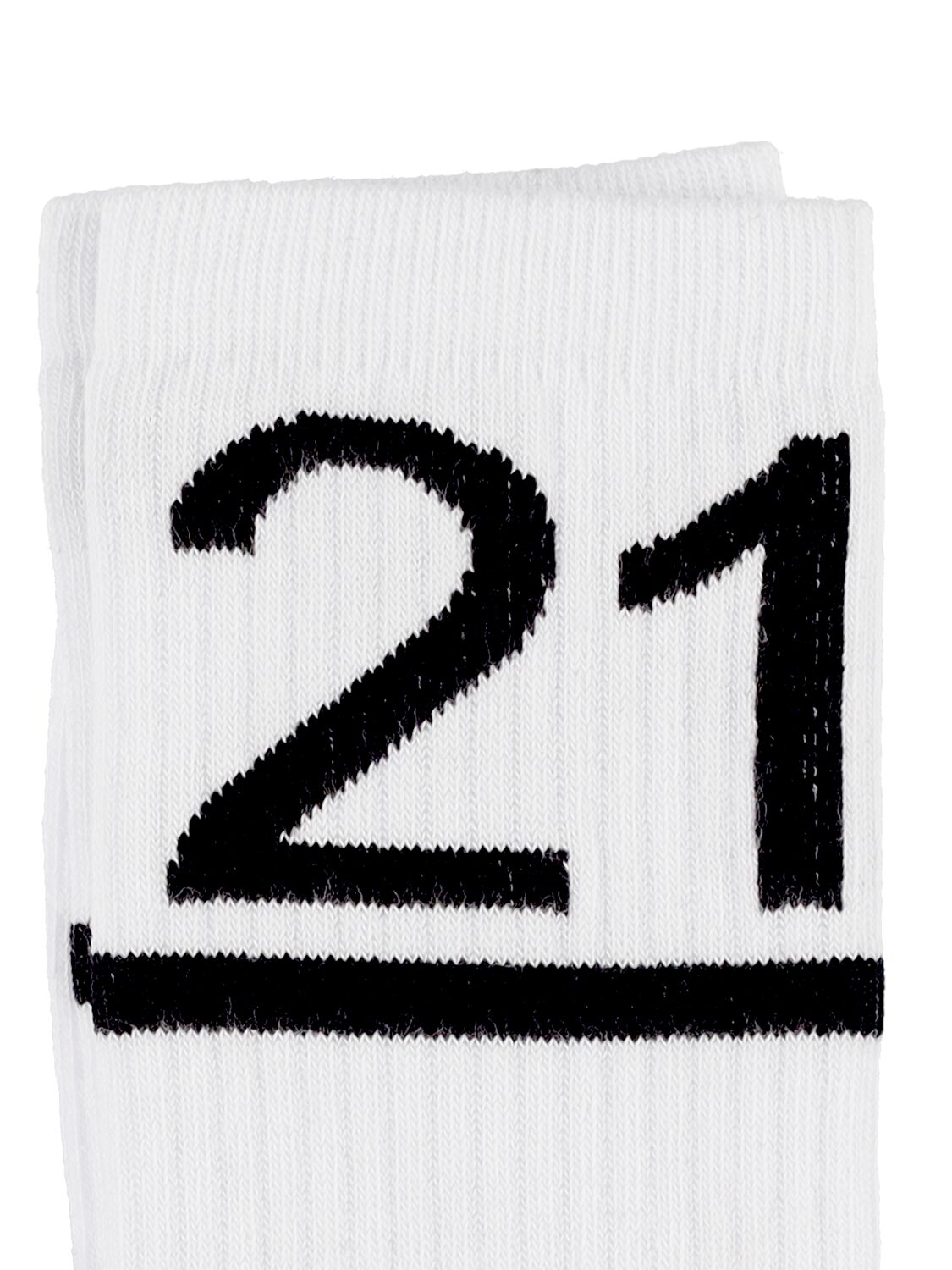 Shop N°21 Logo Intarsia Cotton Blend Socks In White