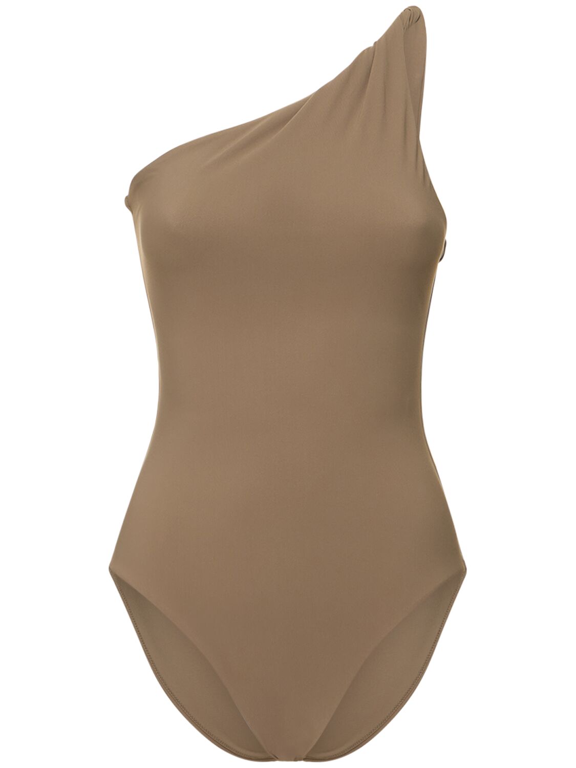Totême Twist-strap One-shoulder Swimsuit In Grün