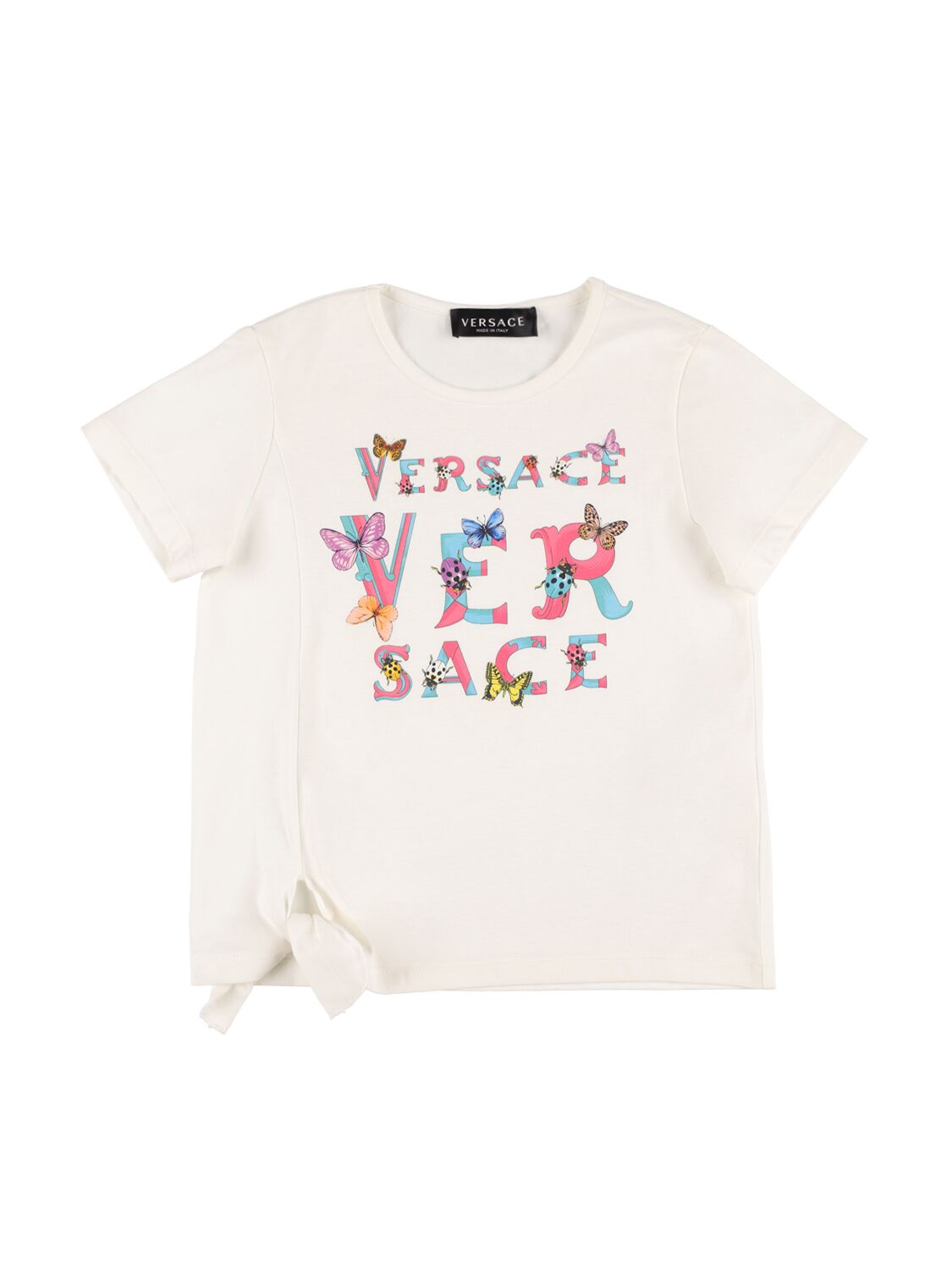 Versace Kids' Cotton Jersey T-shirt W/ Logo In White