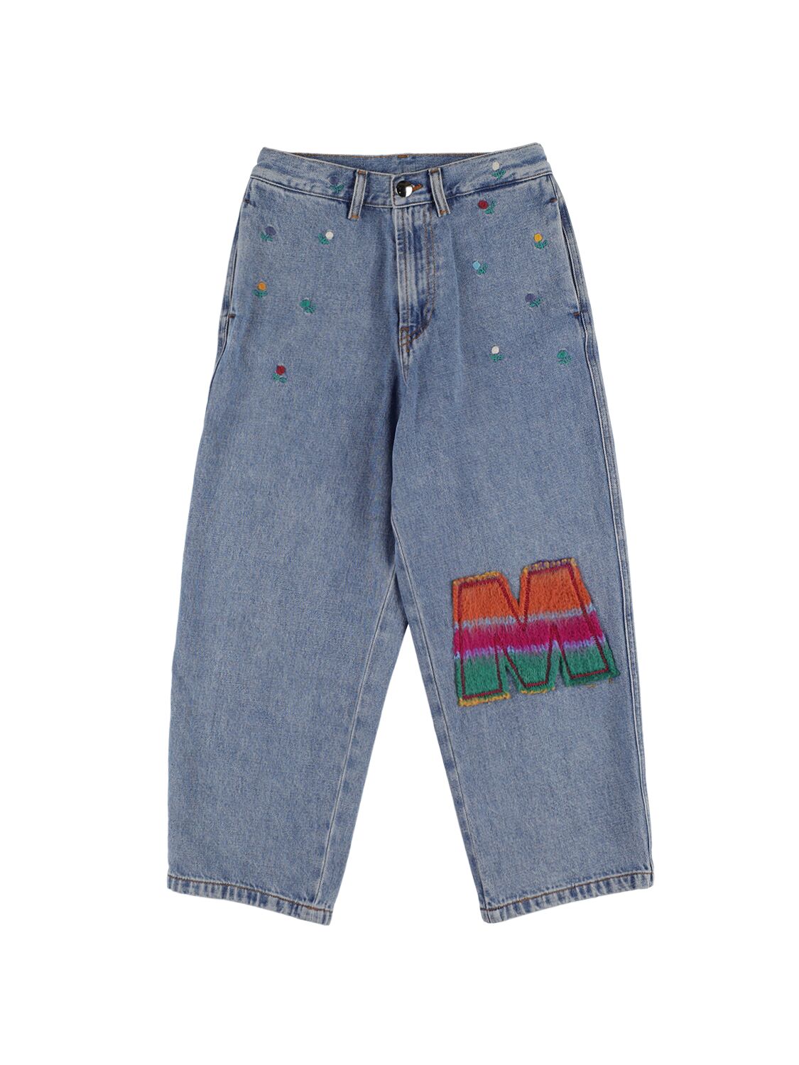 Embellished Denim Jeans W/logo Print – KIDS-GIRLS > CLOTHING > JEANS