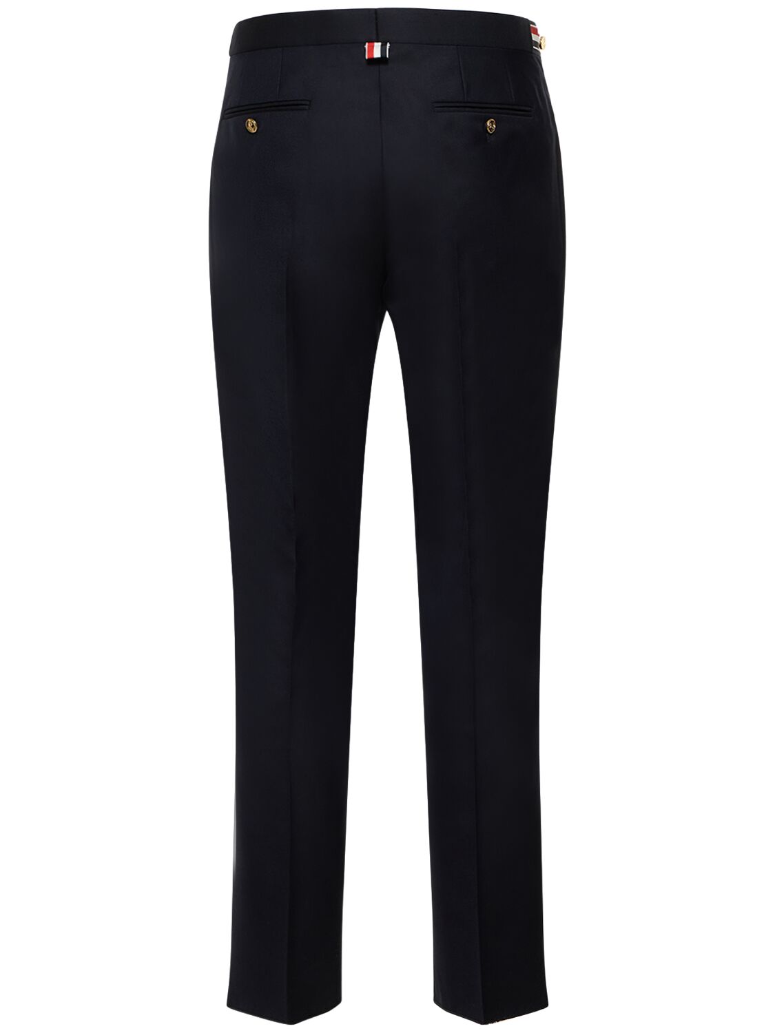 Shop Thom Browne Low Rise Wool Twill Pants In Navy