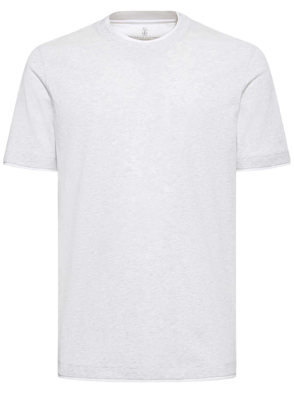 Brunello Cucinelli Cotton Crewneck T-shirt In Pearl Grey