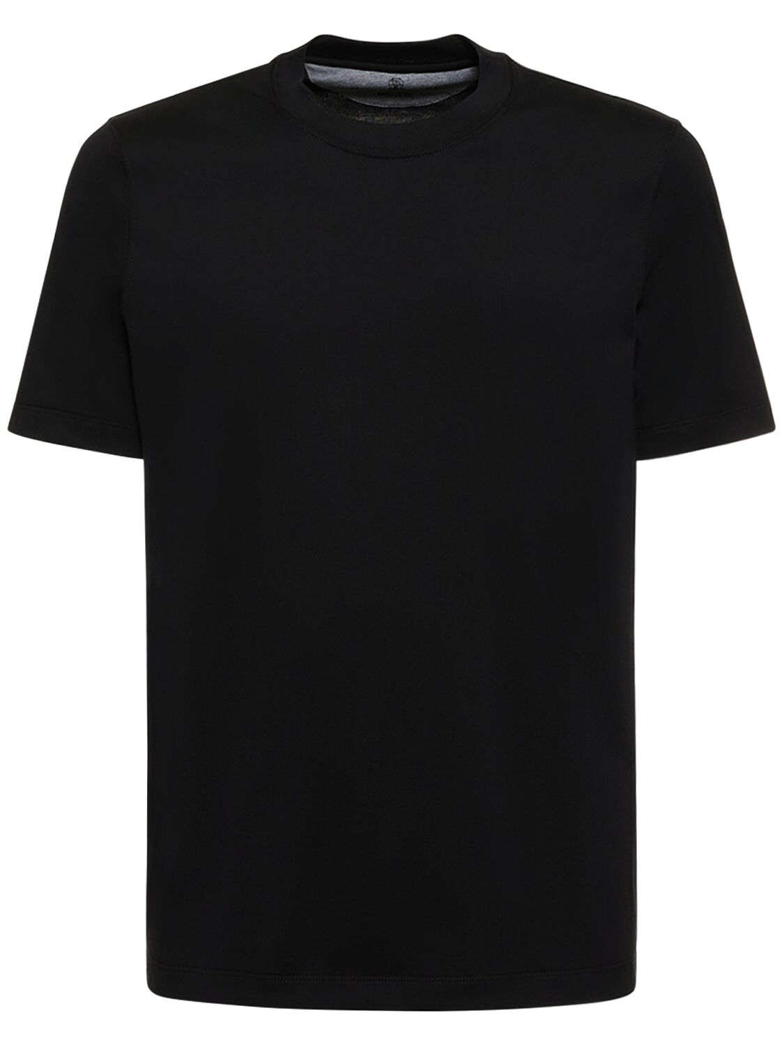 Brunello Cucinelli Crewneck Cotton T-shirt In Black