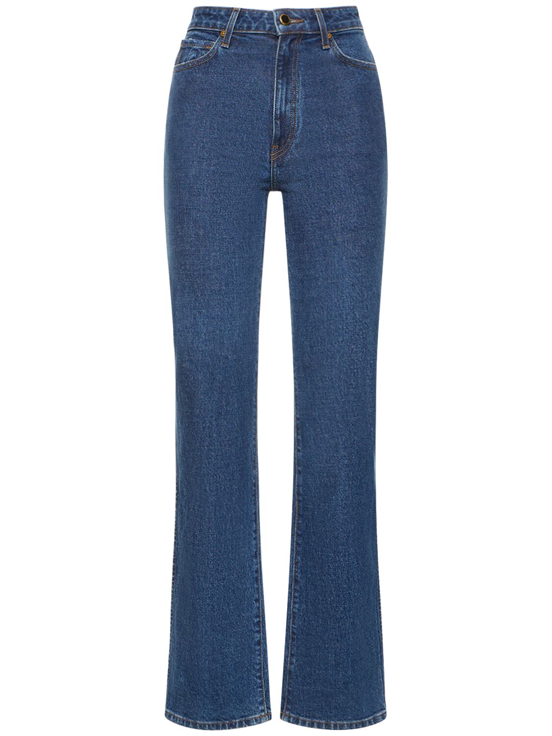 Khaite Danielle High Rise Straight Jeans In Blue