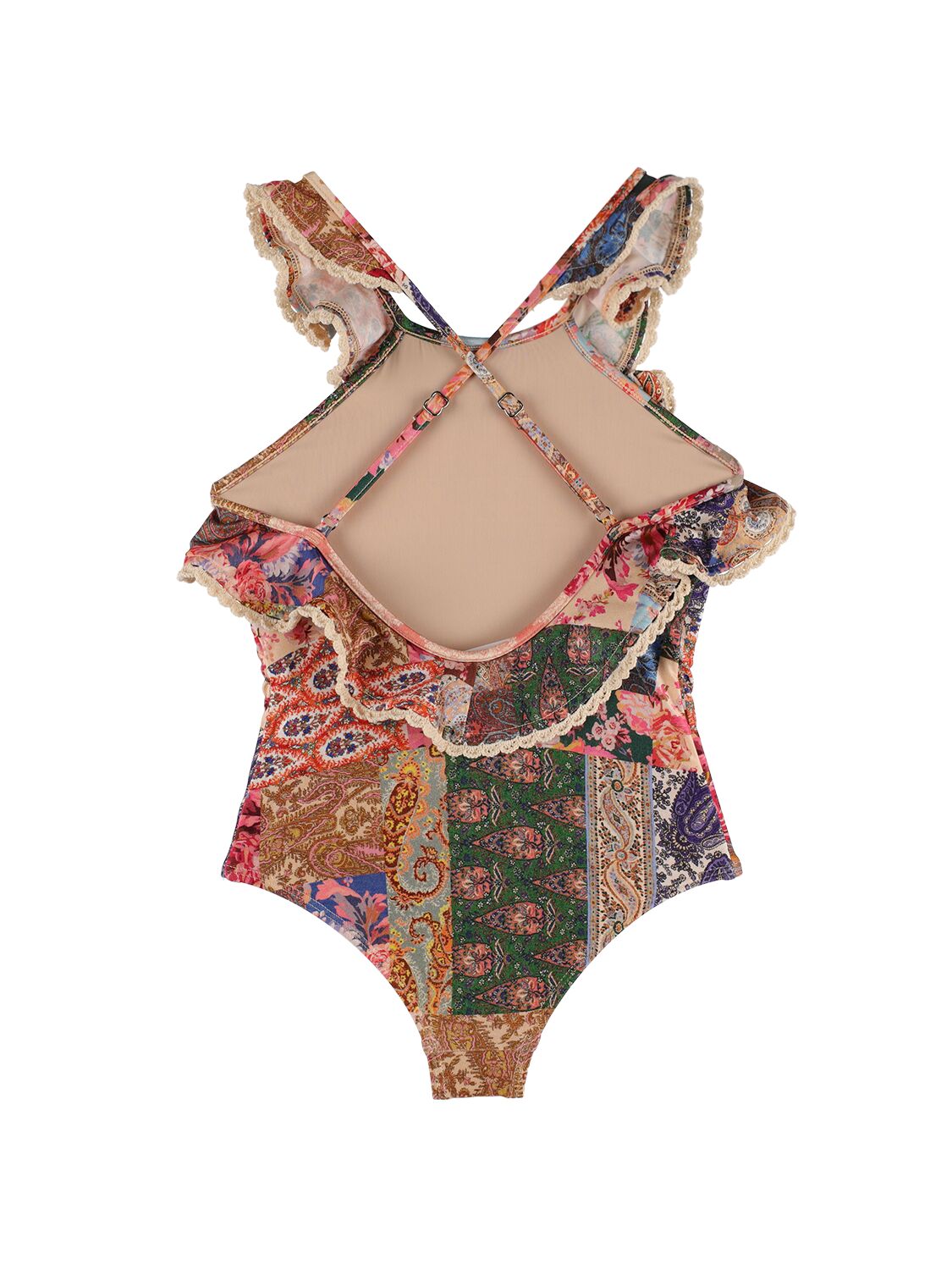 Shop Zimmermann Printed Lycra One Piece Swimsuit In Multicolor