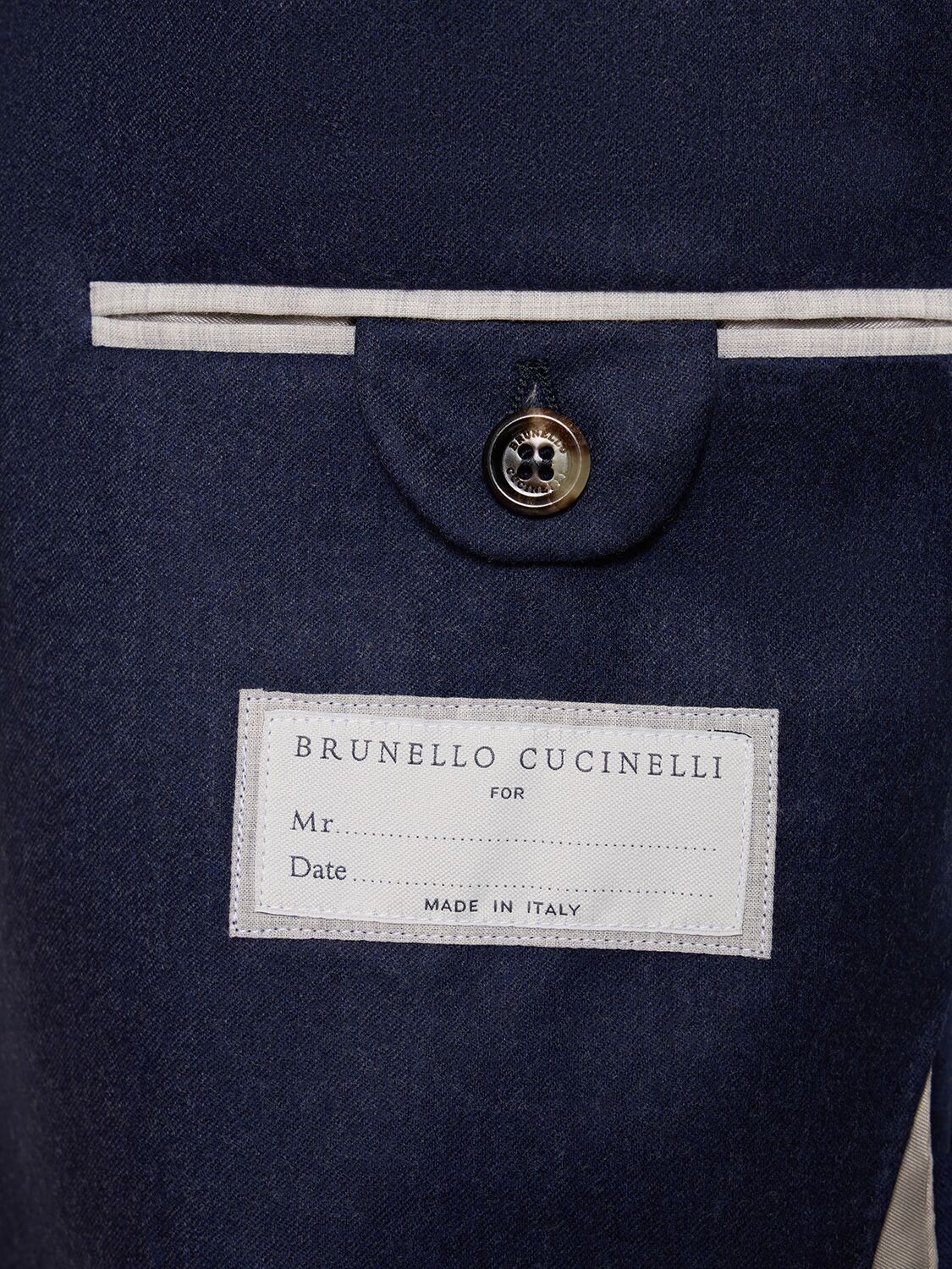 Shop Brunello Cucinelli Wool Flannel Suit Jacket In Navy