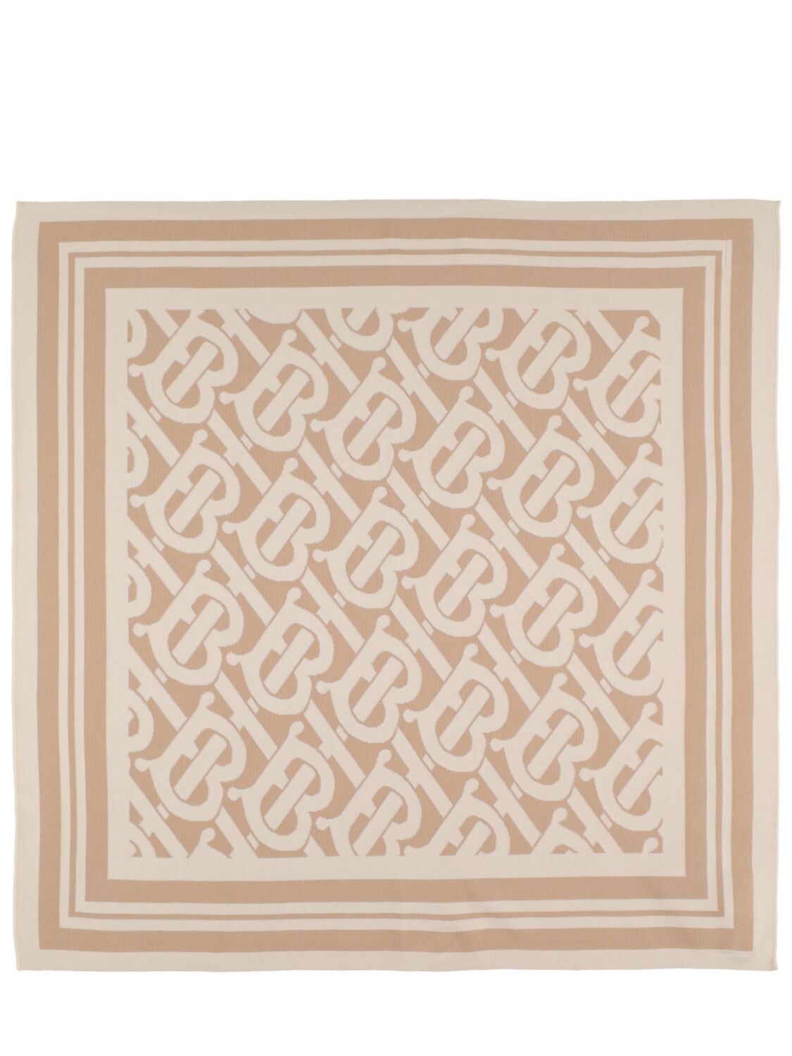 Image of Monogram Print Satin Blanket