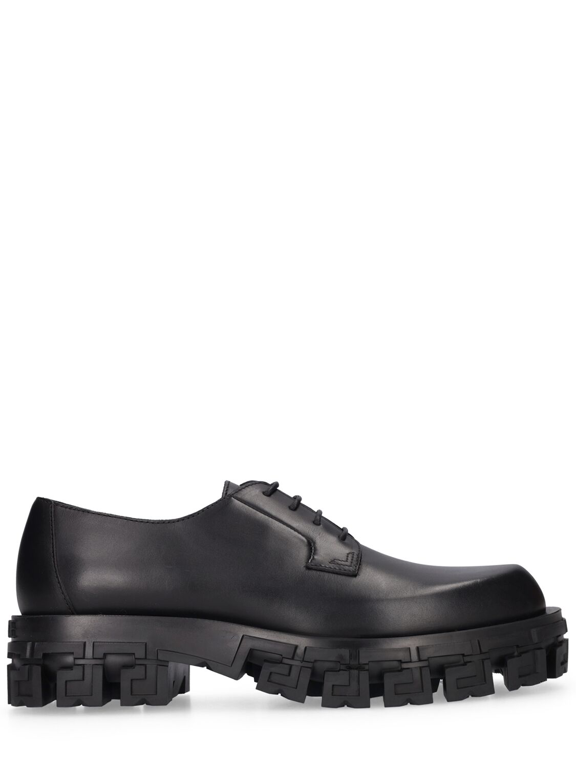 VERSACE LEATHER LACE-UP SHOES