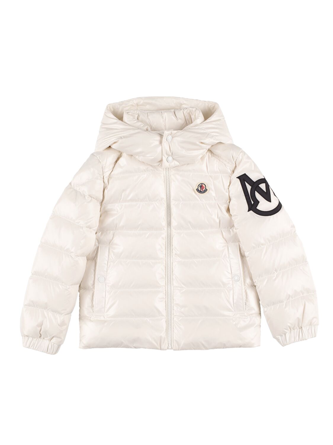 Moncler Kids' Saulx Nylon Laqué Down Jacket In White