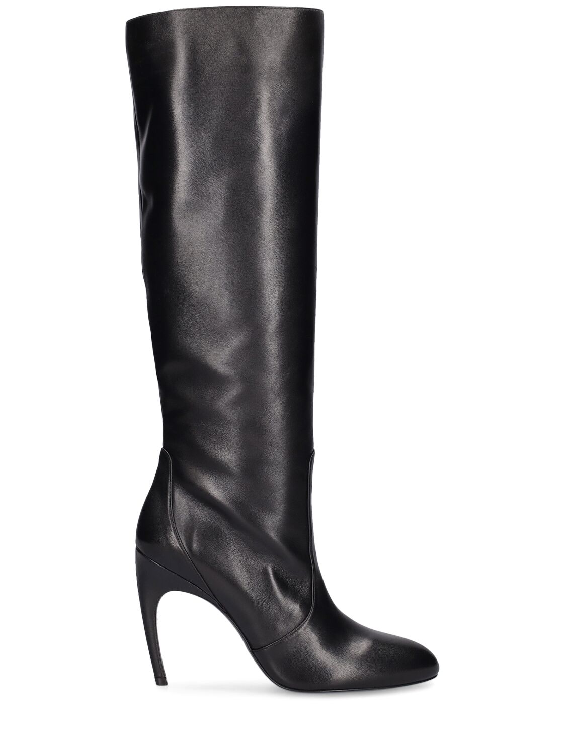 100mm Luxecurve Slouchy Leather Boots – WOMEN > SHOES > BOOTS