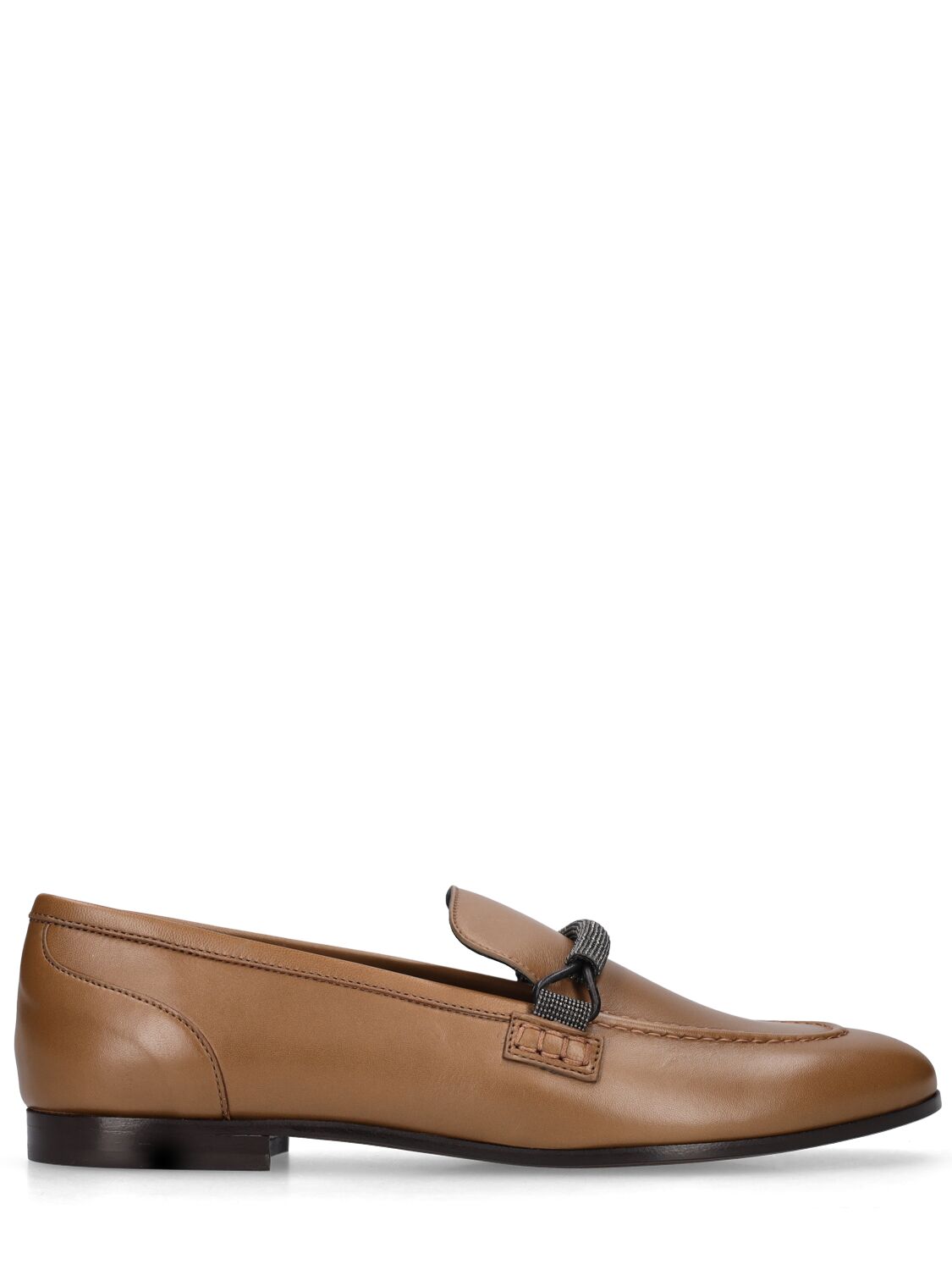 Brunello Cucinelli 10mm Leather Loafers In Camel