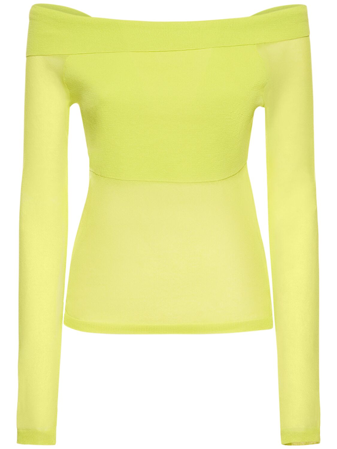 Wandler Polly Off-the-shoulder Cotton Top In Green